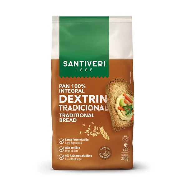Pan tostado SANTIVERI Dextrín 100% integral tradicional 300 g