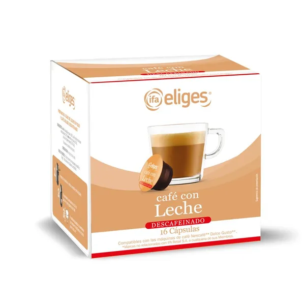 Café cápsulas IFA ELIGES Café con leche Descafeinado 16 unidades 160 g