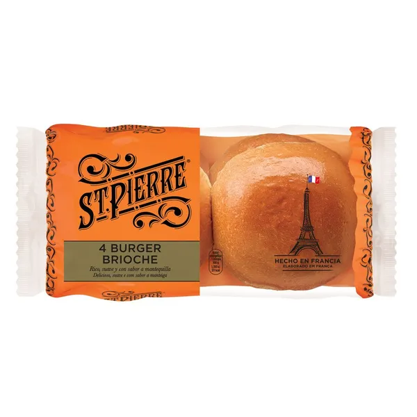 Pan burger brioche ST.PIERRE 4 unidades 250 g