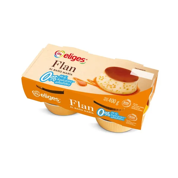 Flan de huevo IFA ELIGES 0% materia grasa 0% azúcares añadidos 4x100 g