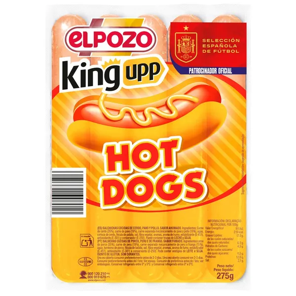 Salchichas ELPOZO Hot Dogs 5 unidades 275 g