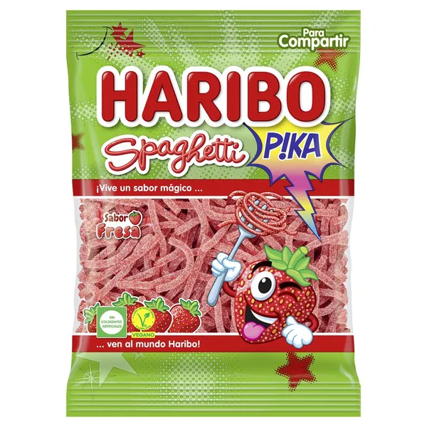 Caramelos goma HARIBO Spaghetti Pika Fresa bolsa 150 g