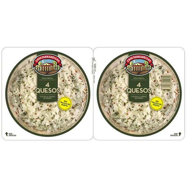 Pizza fresca TARRADELLAS 4 quesos 2x210 g
