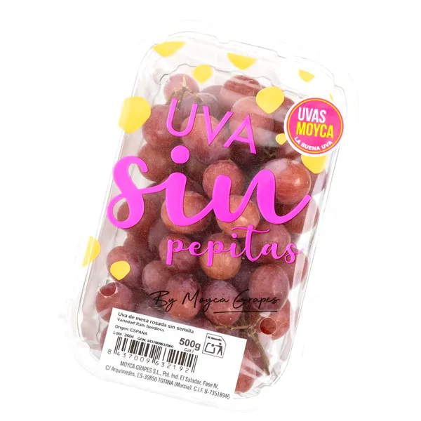 Uva rosada sin semilla bandeja 500 g