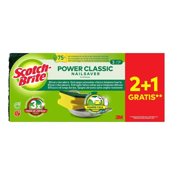 Estropajo SCOTCH-BRITE salvauñas 2 unidades + 1 gratis