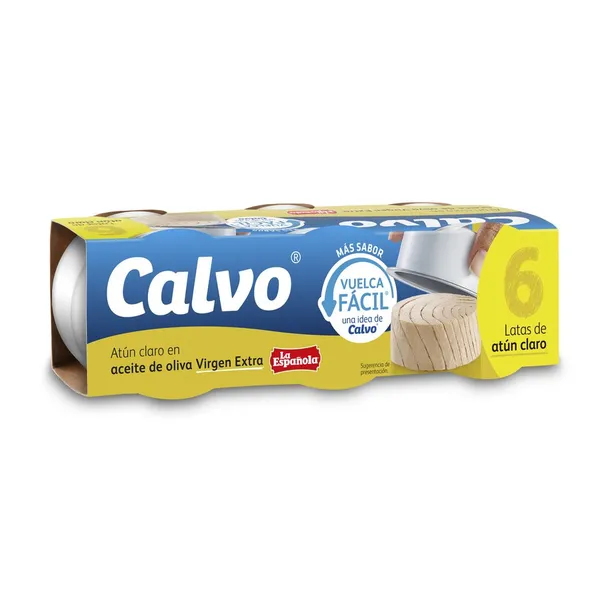 Atún claro en aceite de oliva virgen extra CALVO pack 3x100 g pn.