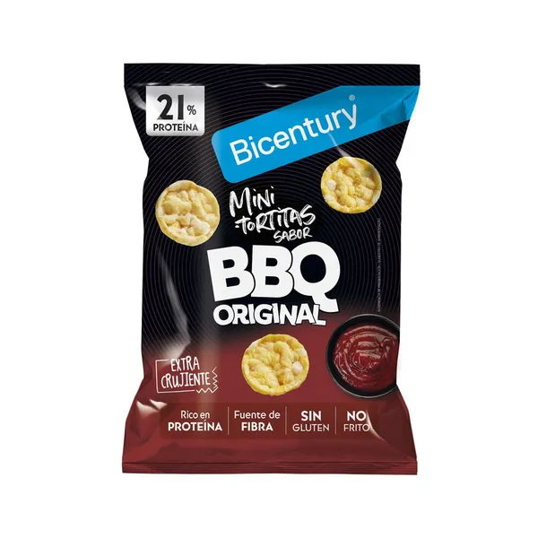 Mini tortitas BICENTURY bbq original 21% proteína 60 g