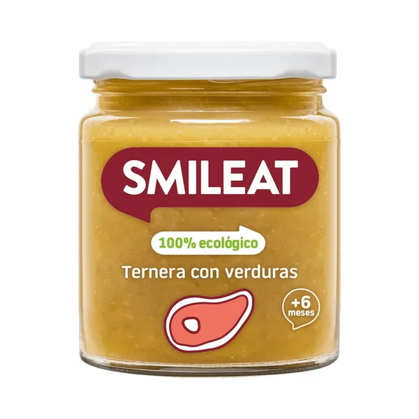 Alimento infantil SMILEAT ternera con verduras ecológico tarro 230 g