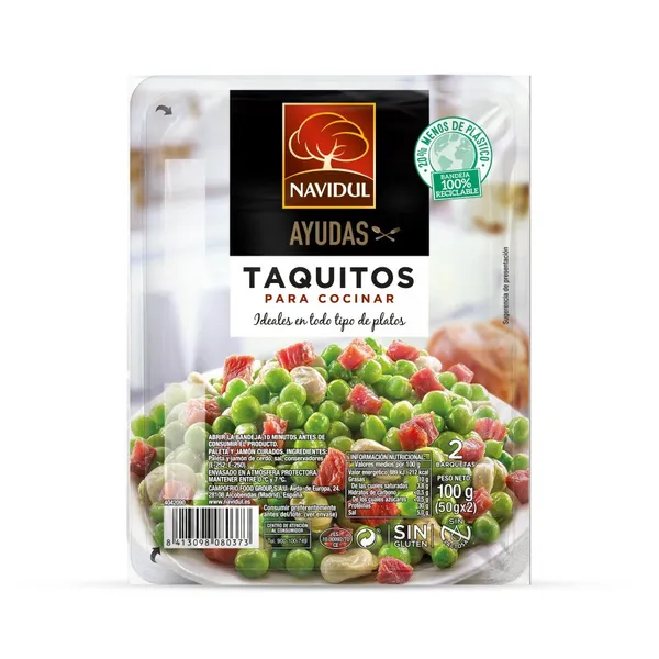 Taquitos paleta y jamón curados NAVIDUL estuche 2x50 g