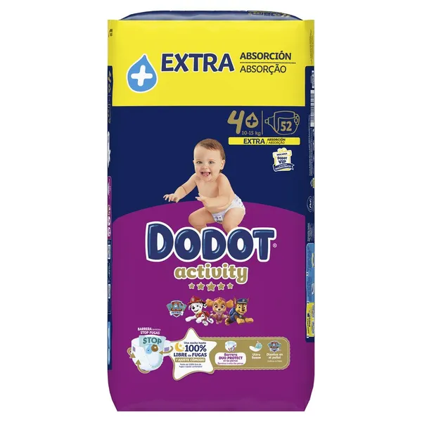 Pañal DODOT Activity extra T4+ 52 unidades