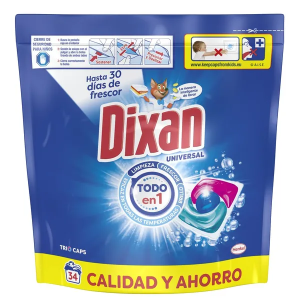 Detergente cápsulas DIXAN 34 unidades