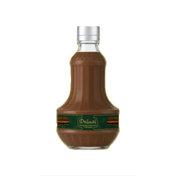 Crema de chocolate y pistacho Dubai GOTAS DE SANTIAGO botella 70 cl