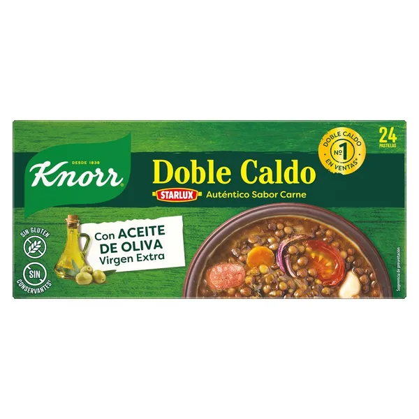 Doble caldo carne KNORR estuche 24 pastillas 240 g