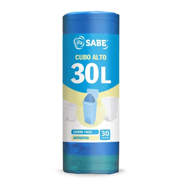 Bolsas basura 30l IFA SABE cierre fácil cubo alto 30 unidades