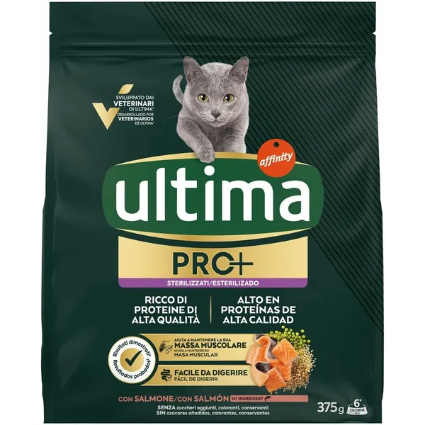 Alimento gato esterilizado ULTIMA Pro+ salmón 375 g