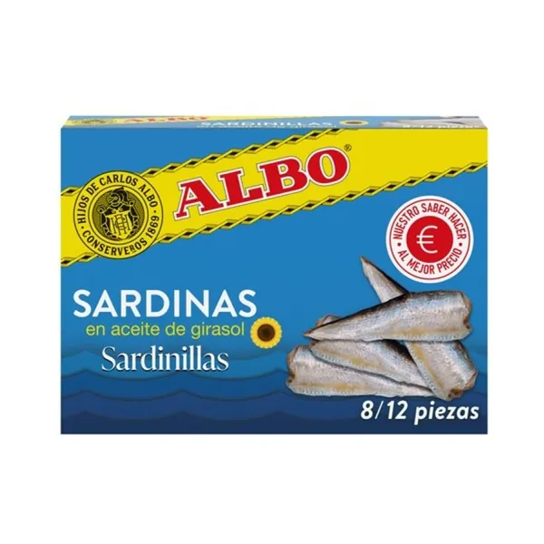 Sardinillas en aceite girasol ALBO 8/12 105 g pn