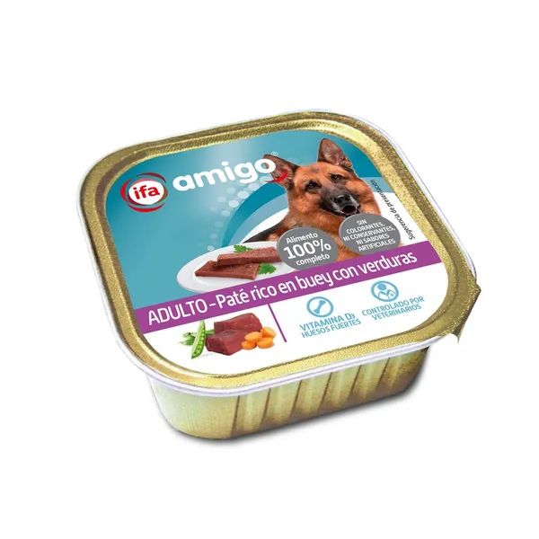 Alimento perro adulto paté IFA AMIGO buey/verdura 300 g