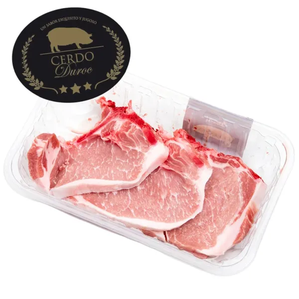 Chuleta de lomo cerdo Duroc bandeja kilo