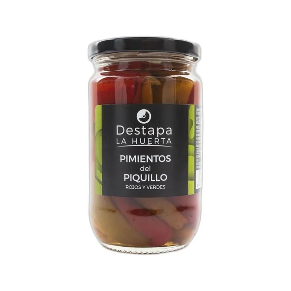Pimiento piquillo rojo/verde DESTAPA LA HUERTA frasco 225 g pne.