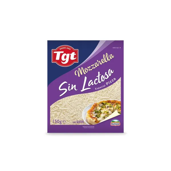 Queso rallado mozzarella TGT sin lactosa 150 g