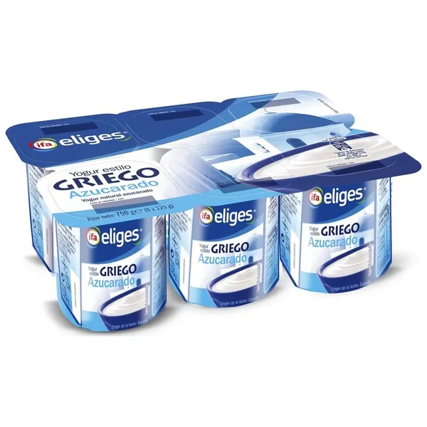 Yogur griego IFA ELIGES natural azucarado 6x125 g