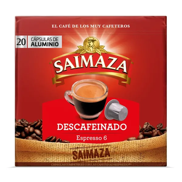 Café cápsulas SAIMAZA Descafeinado 20 unidades 104 g