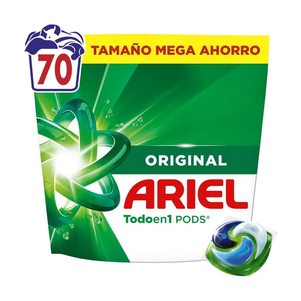 Detergente caps ARIEL Pods Original 70 unidades
