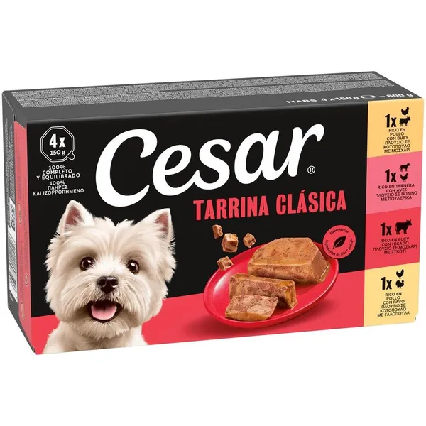 Alimento perro CESAR selección 4 carnes tarrina 4 x 150 g