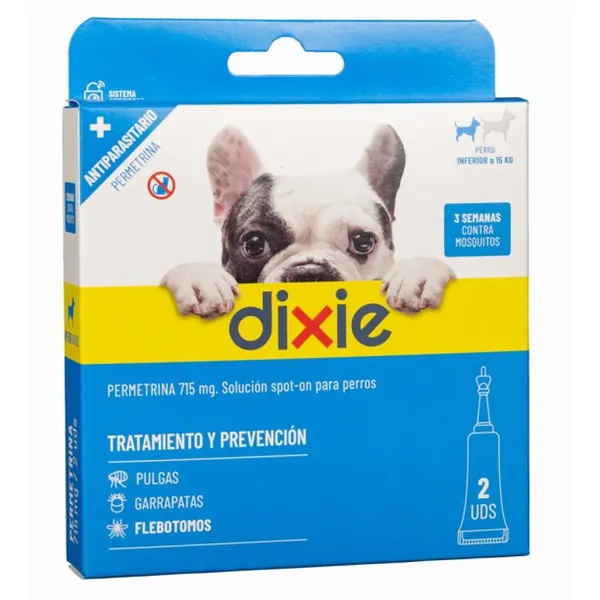 Pipeta perro pequeño antiparasitario DIXIE pack 2