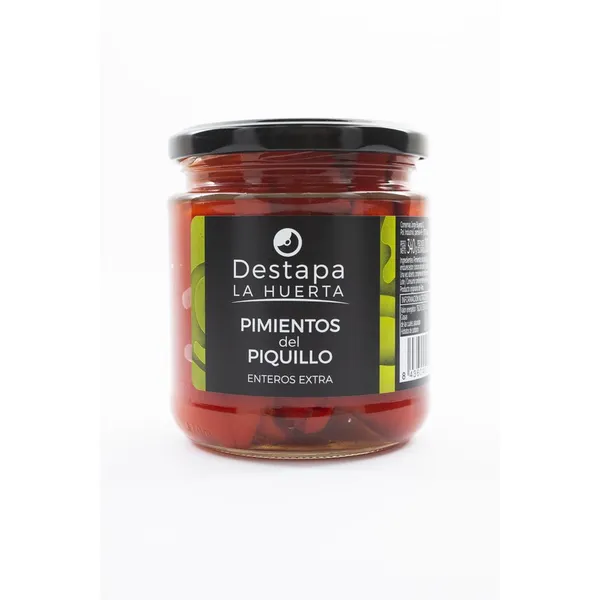 Pimientos piquillo enteros DESTAPA LA HUERTA Extra frasco 260 g pne.