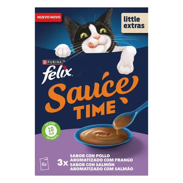 Alimento gato FELIX Sauce Time pollo-salmón 6x40 g