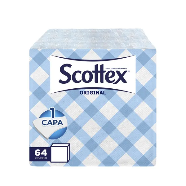 Servilletas papel SCOTTEX estilo pack familiar 64 unidades 30x30