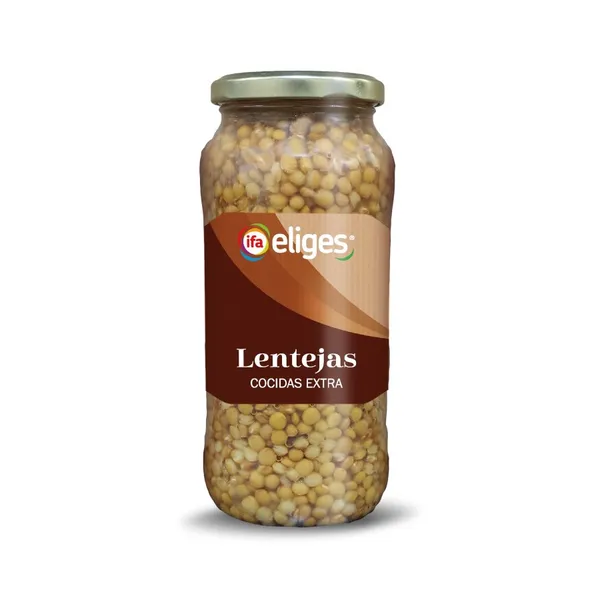 Lentejas cocidas IFA ELIGES frasco 400 g pne.