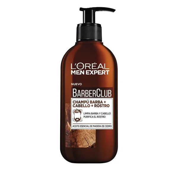 Champú barba/cabello L'OREAL MEN EXPERT Barberclub dosificador 200 ml