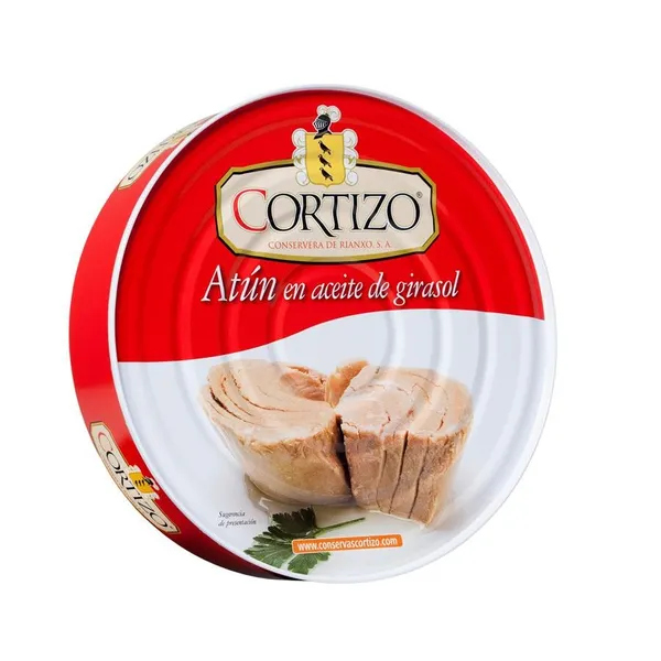 Atún en aceite de girasol CORTIZO 520 g pn.