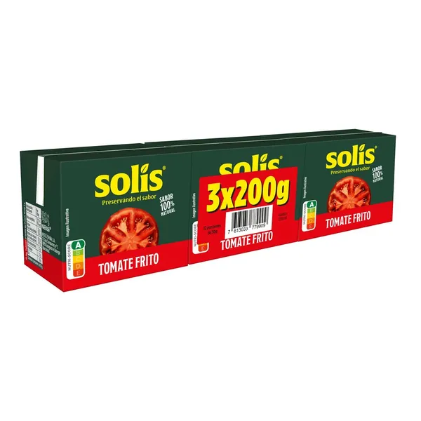 Tomate frito SOLIS brik pack 3x200 g