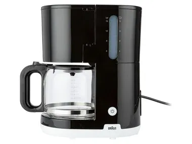 BRAUN Cafetera de goteo KF1100BK, 1000 W, OptiBrew System (negro)