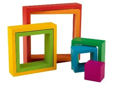 Playtive Arcoíris de madera (Cuadrados apilables de arcoíris)
