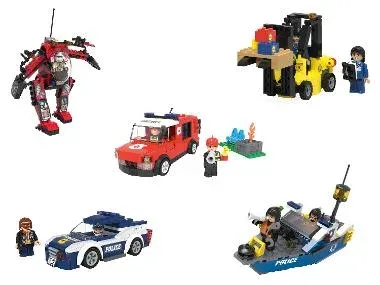 Playtive Clippys Set Robot/ Bomberos/ Carretilla/ Policía