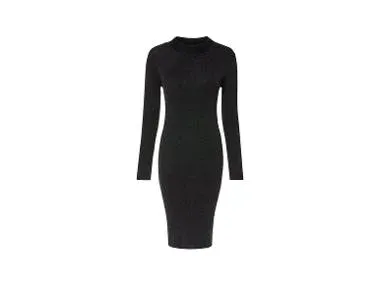 esmara® Vestido de canalé negro para mujer