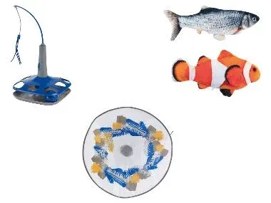zoofari® Juguete para gatos pelota y caña/ atrapa el cordón / pez