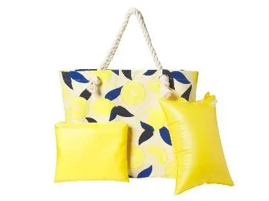 CRIVIT Set de bolsas de playa (limón)