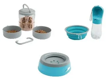 ZOOFARI® Bebedero de viaje / Recipiente para comida / Botella de agua y comedero