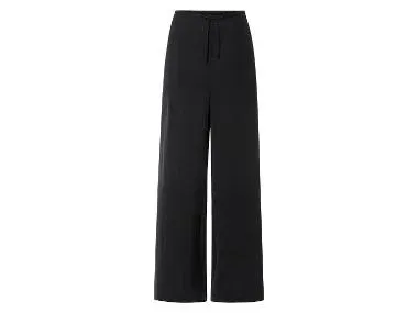 esmara® Pantalón de pernera ancha para mujer (negro, XS(34/36))