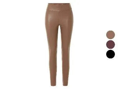 ESMARA® Leggins de cuero sintético para mujer