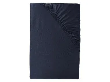 LIVARNO home Sábana bajera ajustable de punto de microfibra 90-100 x 200 cm (azul)