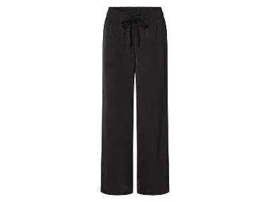 esmara® Pantalón de pernera ancha para mujer (negro, XS(34/36))