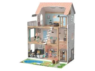lupilu® Casa de muñecas de madera XXL