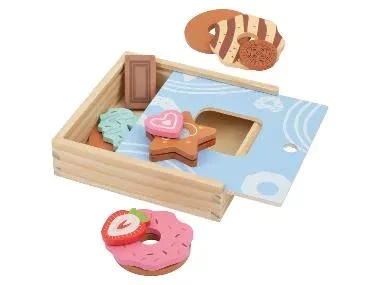 LUPILU® Comida de juguete de madera (Caja de galletas)