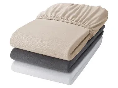 LIVARNO® Sábana bajera ajustable de jersey 180-200x200x25 cm